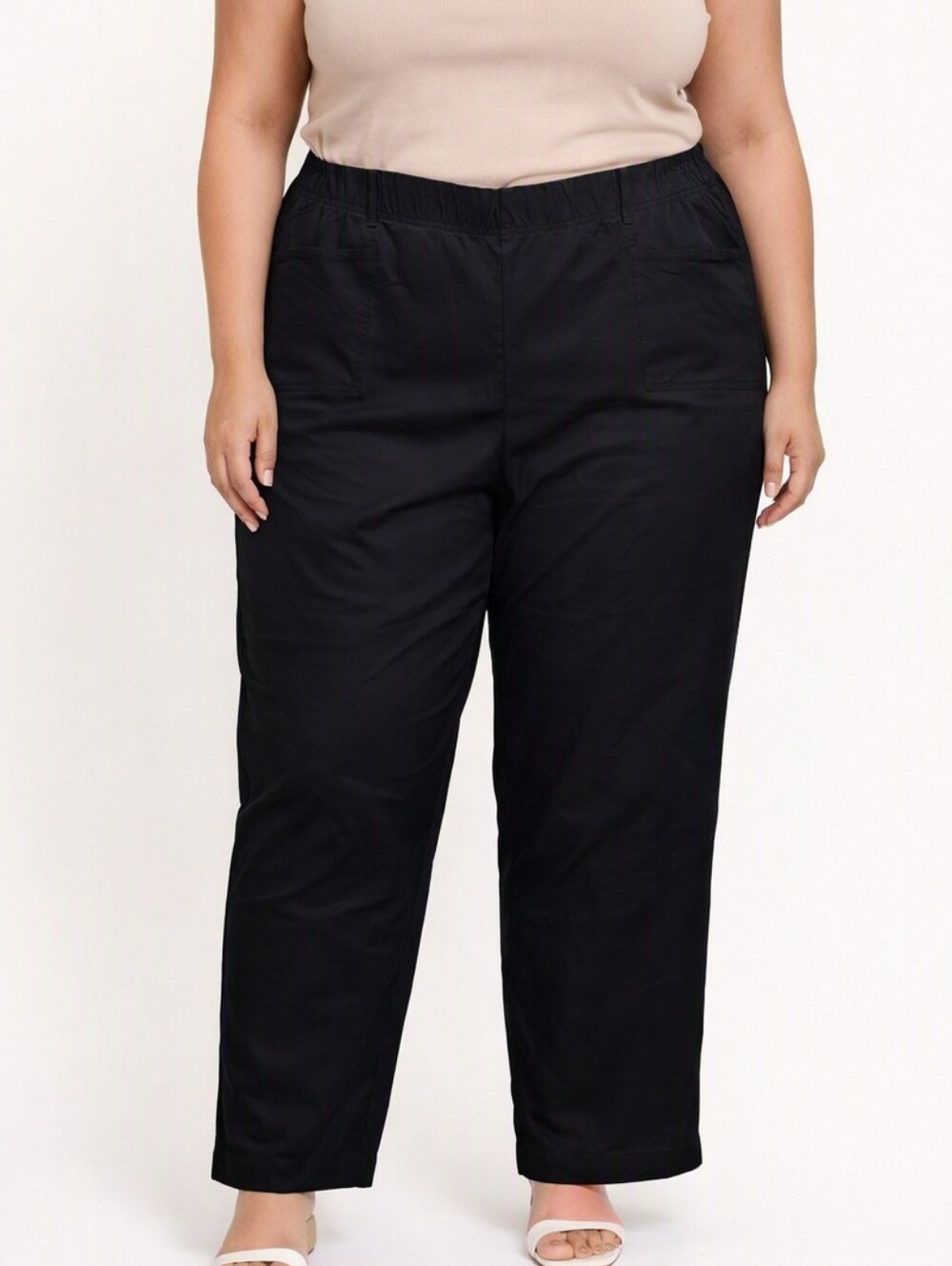 AnyBody Black Pull-On Straight Leg Pants